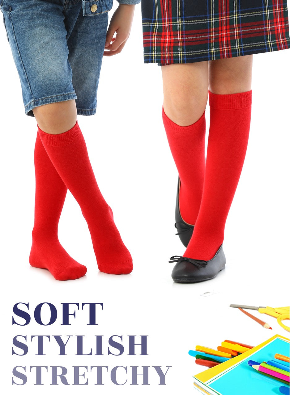 Kids' Bamboo School Knee-High Socks, 3 Pairs
