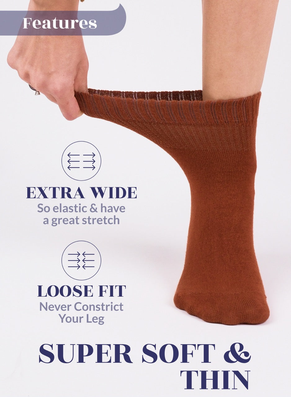 Lightweight Diabetic Bamboo Ankle Socks for Women, 4 Pairs