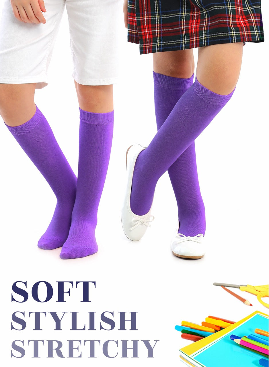 Kids' Bamboo School Knee-High Socks, 3 Pairs
