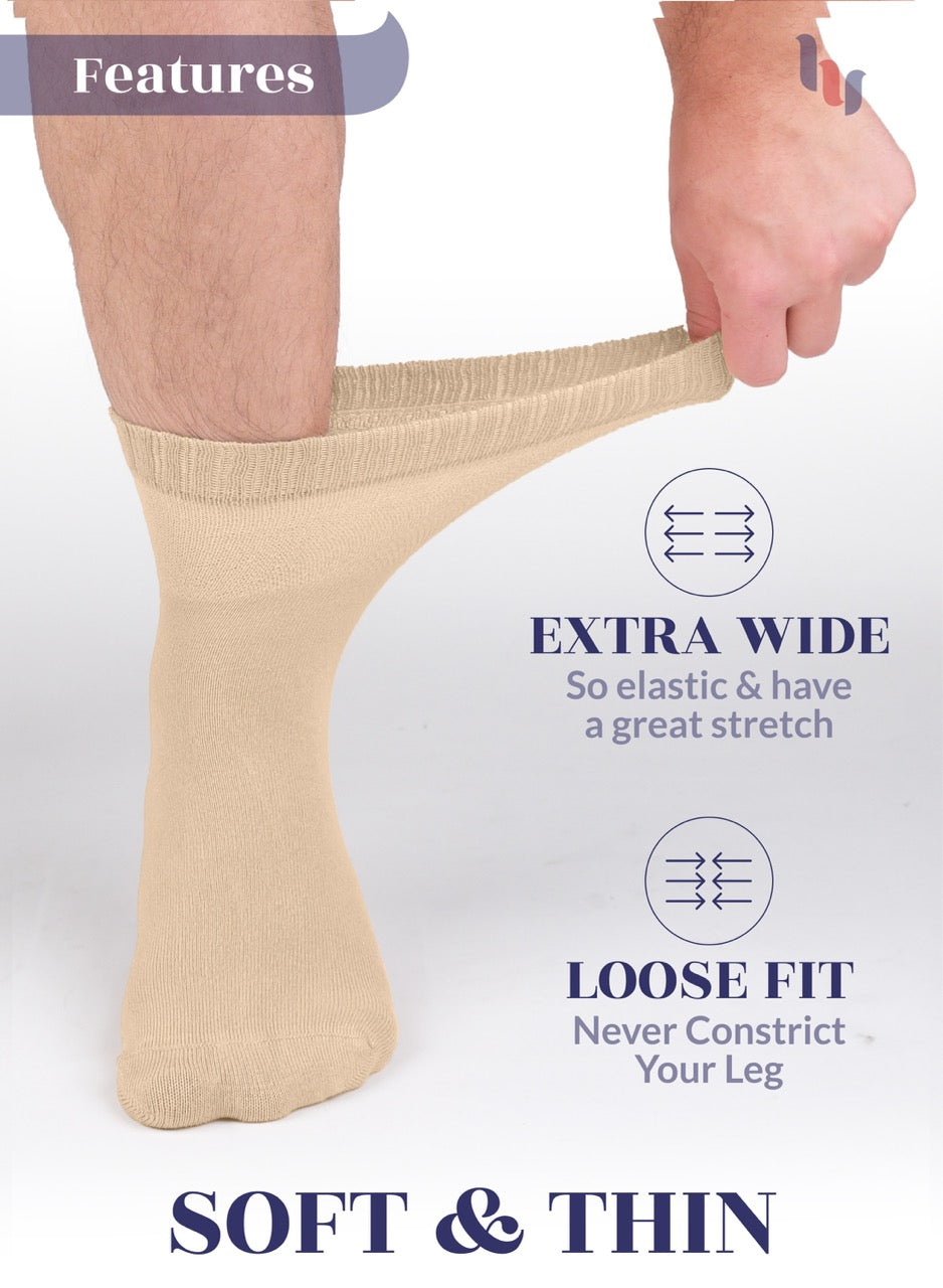 Men's Lightweight Bamboo Diabetic Ankle Socks, 4 Pairs