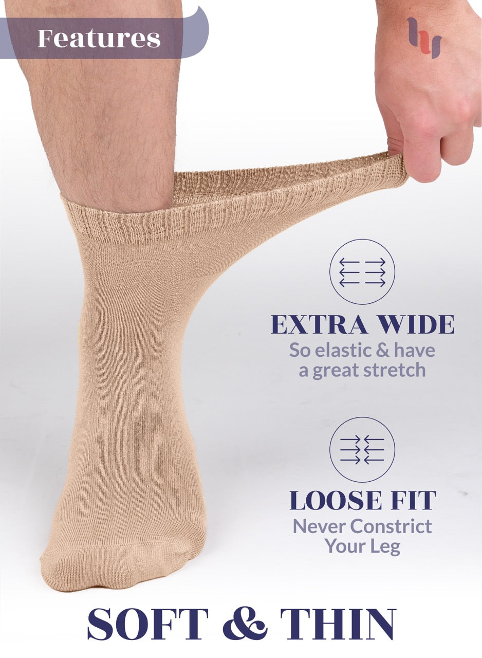 Men's Lightweight Bamboo Diabetic Ankle Socks, 4 Pairs