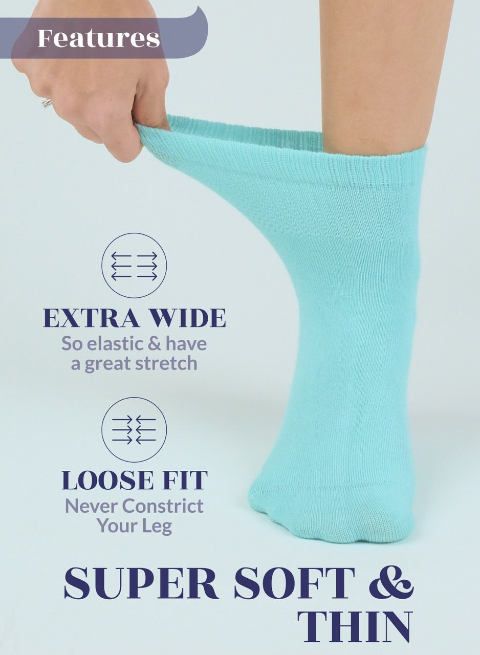 Lightweight Diabetic Bamboo Ankle Socks for Women, 4 Pairs