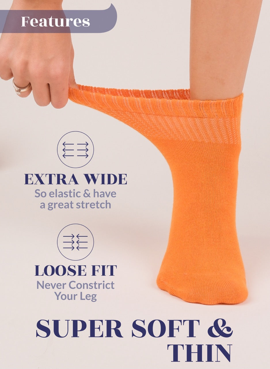 Lightweight Diabetic Bamboo Ankle Socks for Women, 4 Pairs