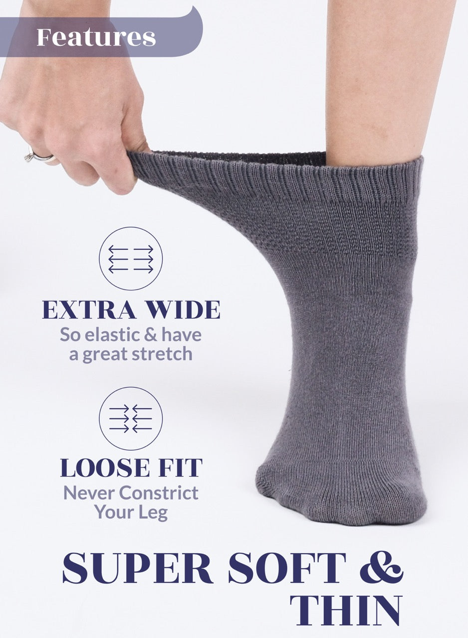 Lightweight Diabetic Bamboo Ankle Socks for Women, 4 Pairs