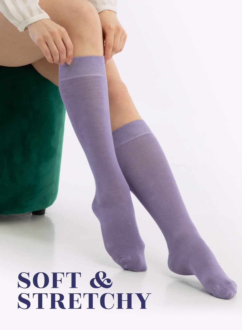 Knee-High Bamboo Dress Socks for Women, 4 Pairs