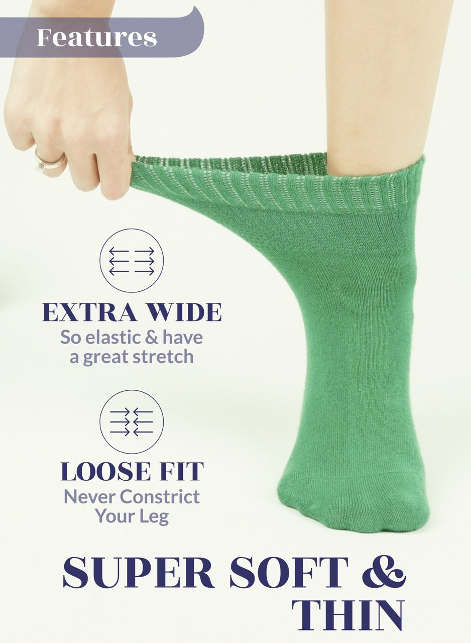 Lightweight Diabetic Bamboo Ankle Socks for Women, 4 Pairs