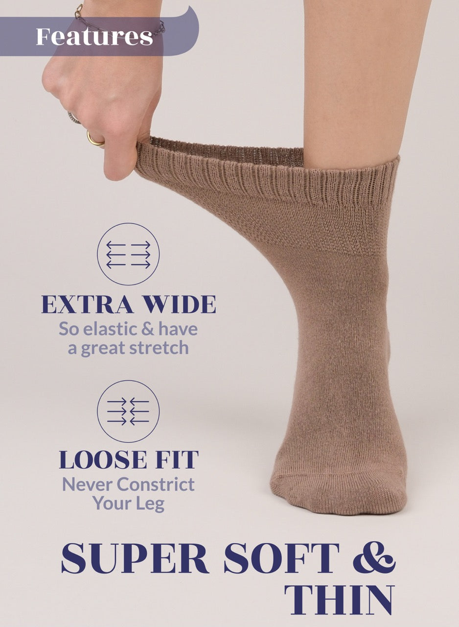 Lightweight Diabetic Bamboo Ankle Socks for Women, 4 Pairs