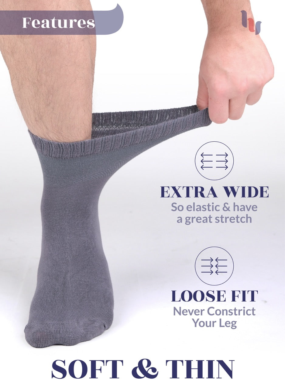 Men's Lightweight Bamboo Diabetic Ankle Socks, 4 Pairs