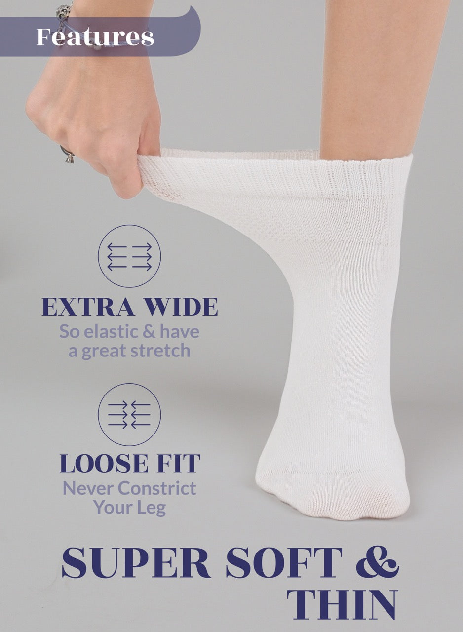 Lightweight Diabetic Bamboo Ankle Socks for Women, 4 Pairs