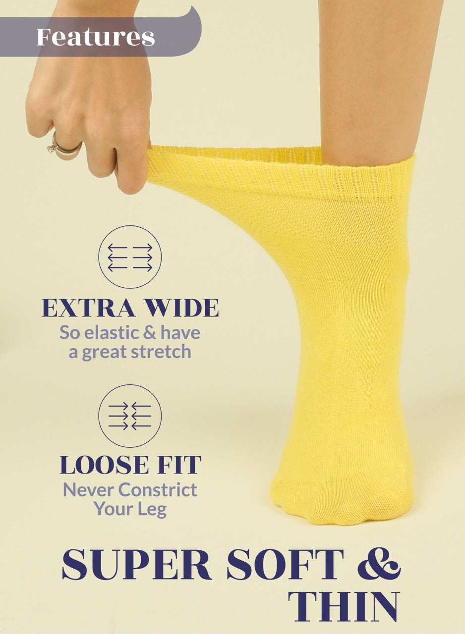 Lightweight Diabetic Bamboo Ankle Socks for Women, 4 Pairs