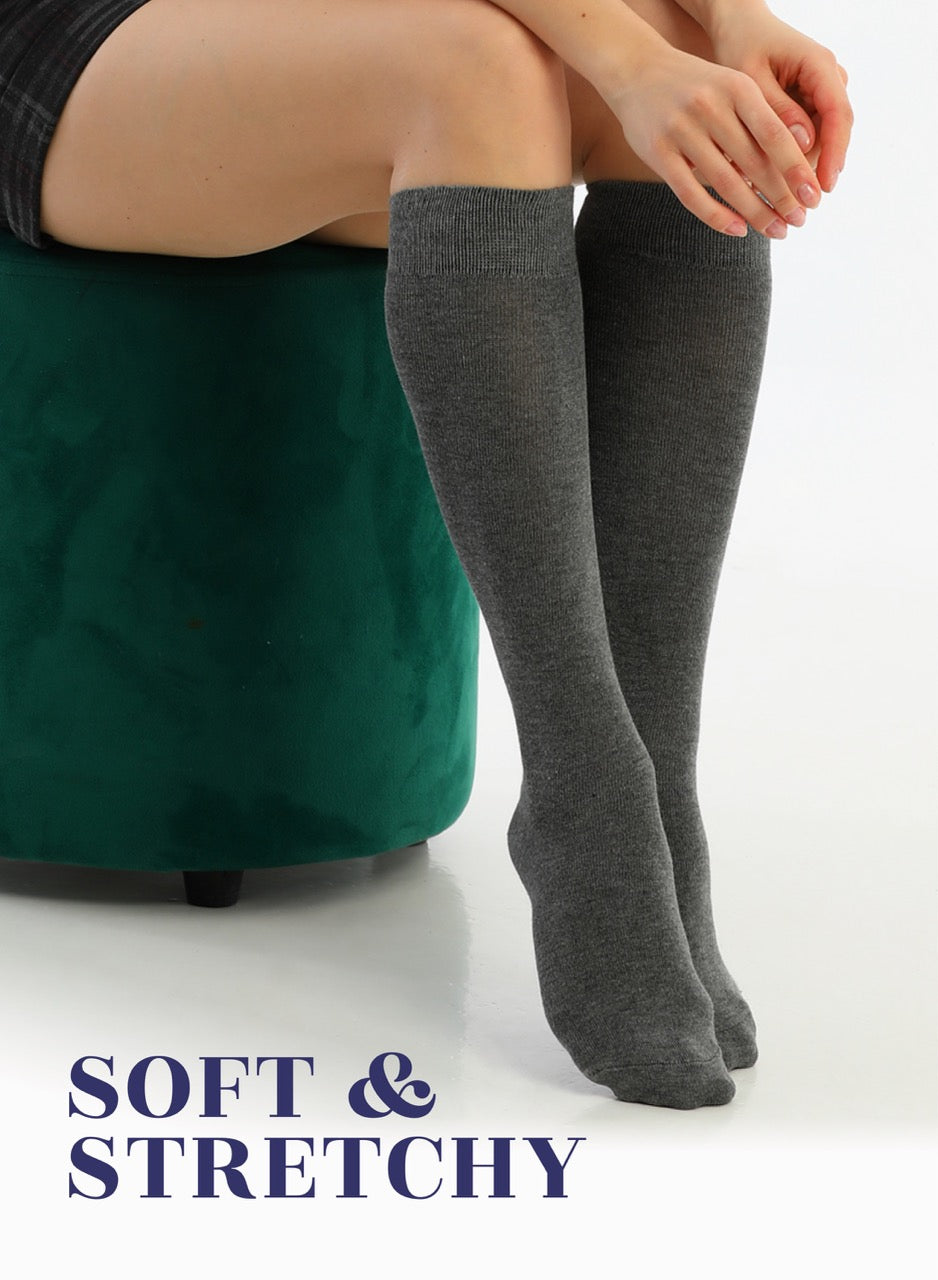 Knee-High Bamboo Dress Socks for Women, 4 Pairs