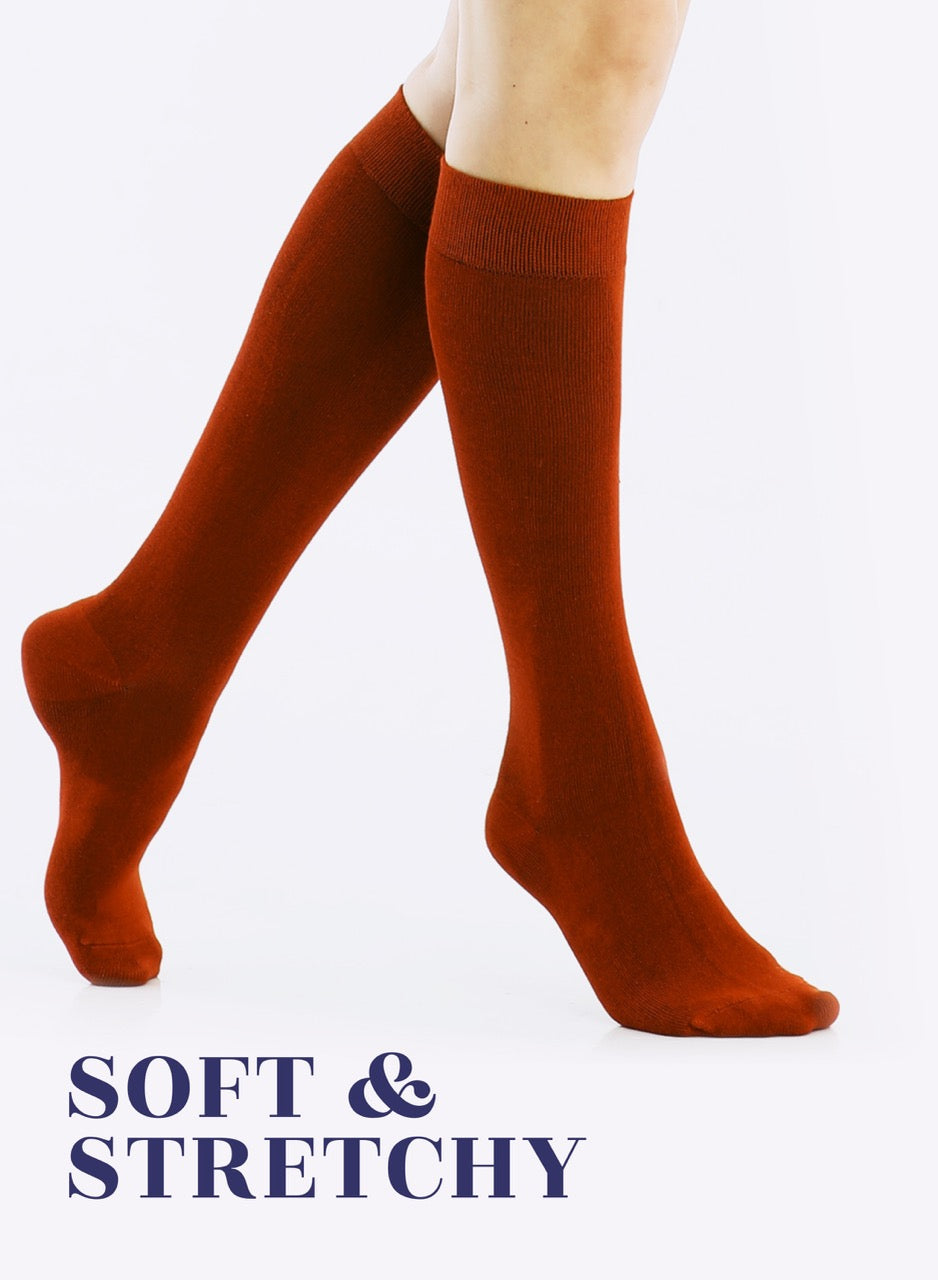 Knee-High Bamboo Dress Socks for Women, 4 Pairs