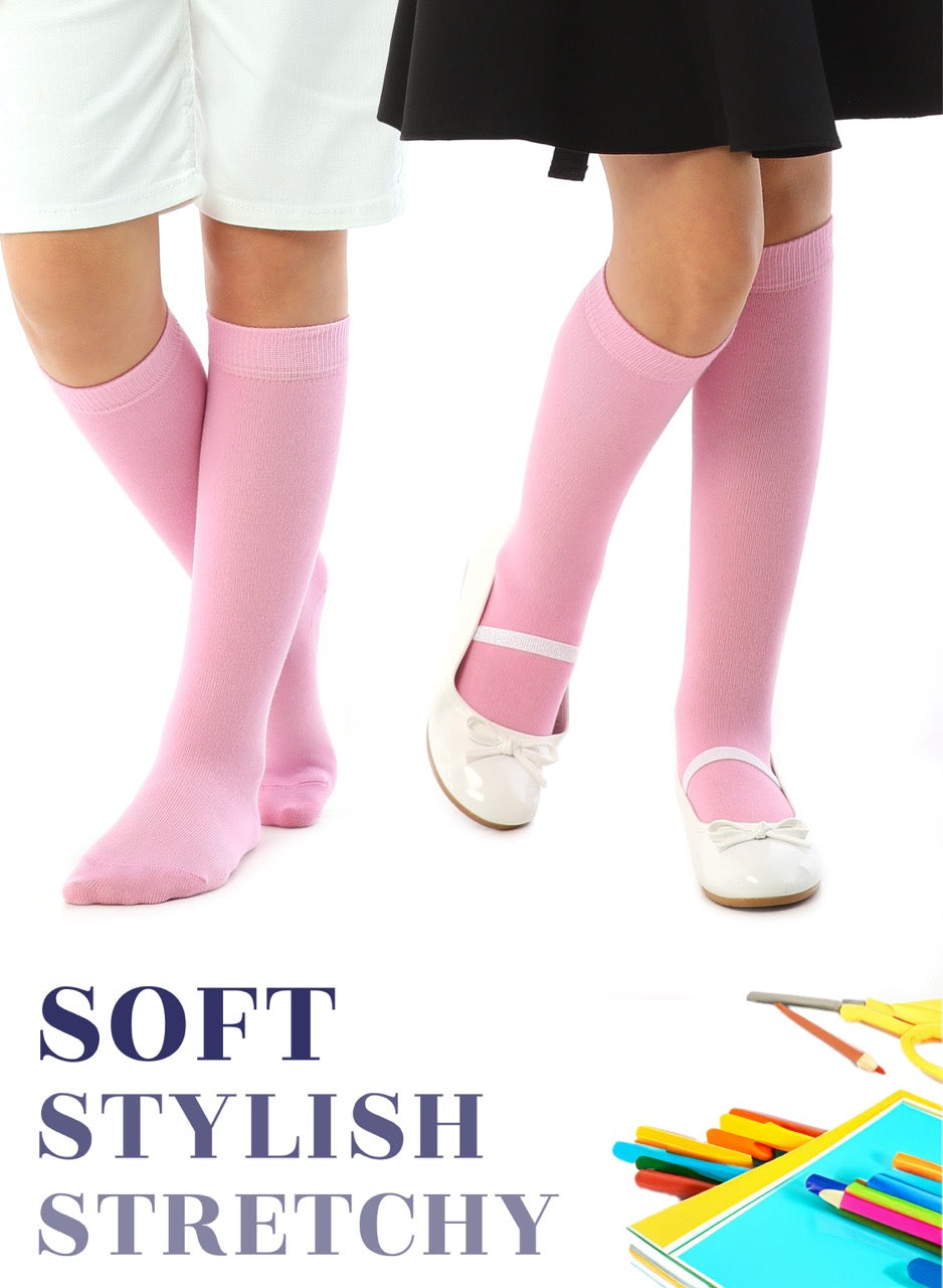 Kids' Bamboo School Knee-High Socks, 3 Pairs