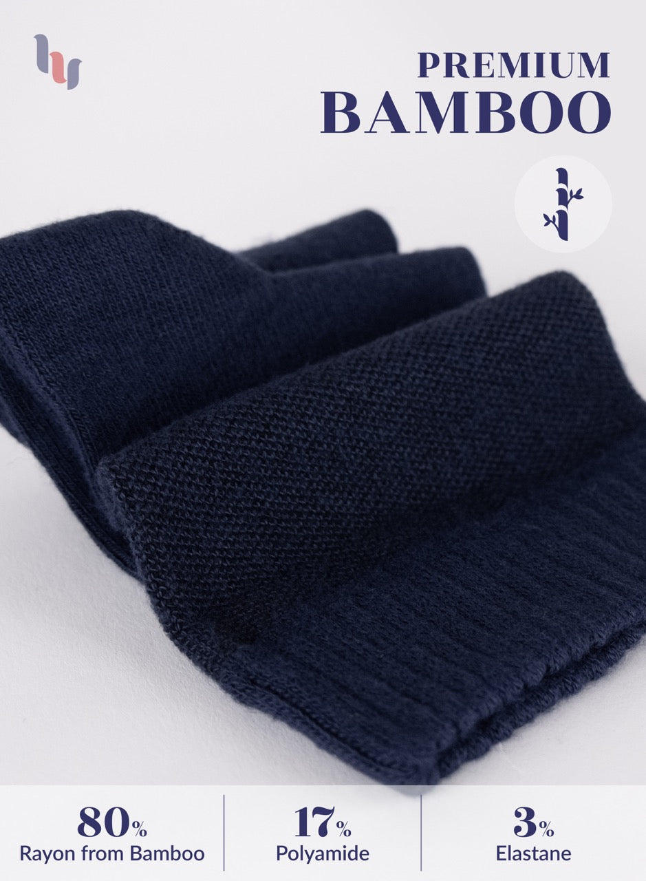 Men's Lightweight Bamboo Diabetic Ankle Socks, 4 Pairs