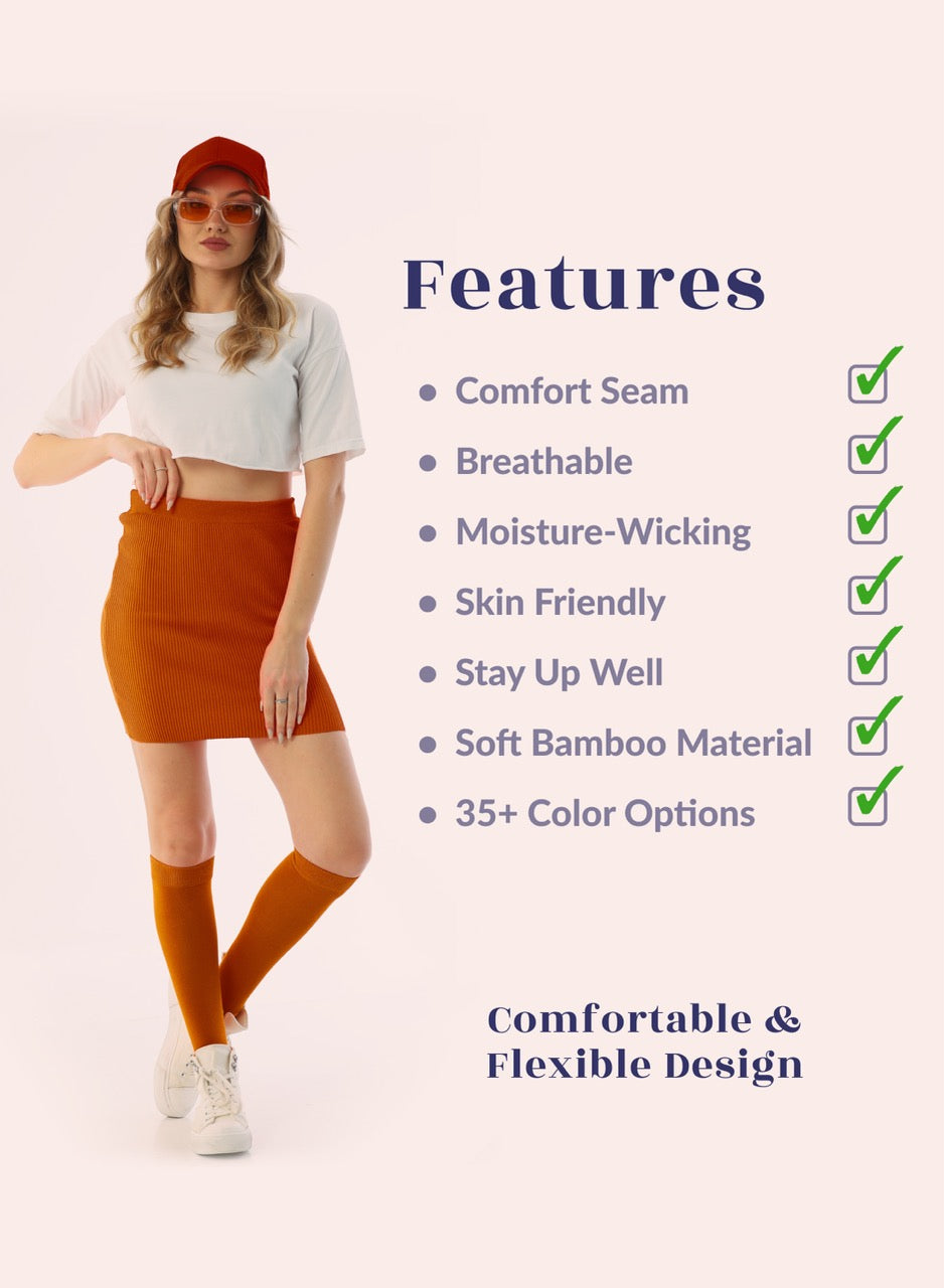 Knee-High Bamboo Dress Socks for Women, 4 Pairs