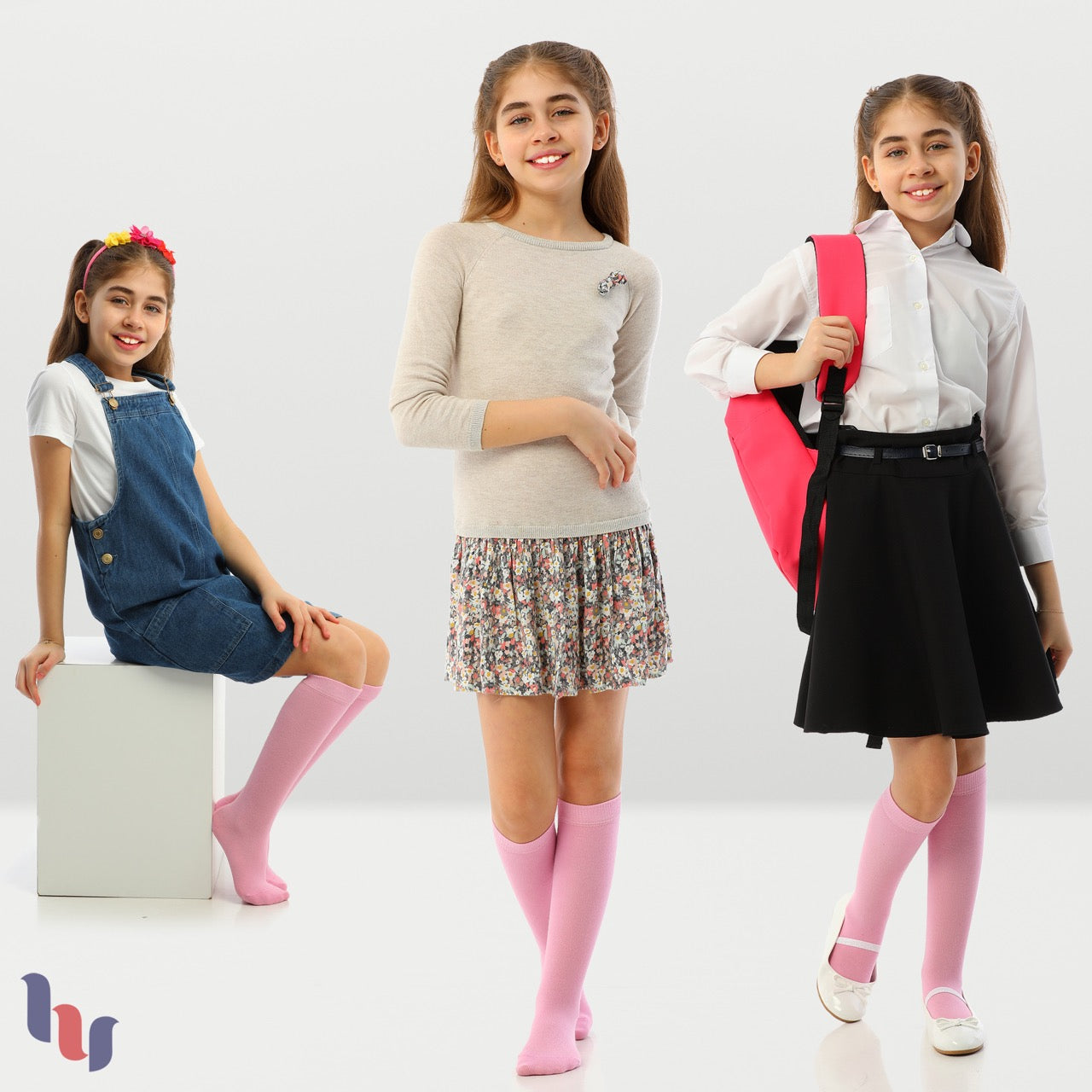 Kids' Bamboo School Knee-High Socks, 3 Pairs