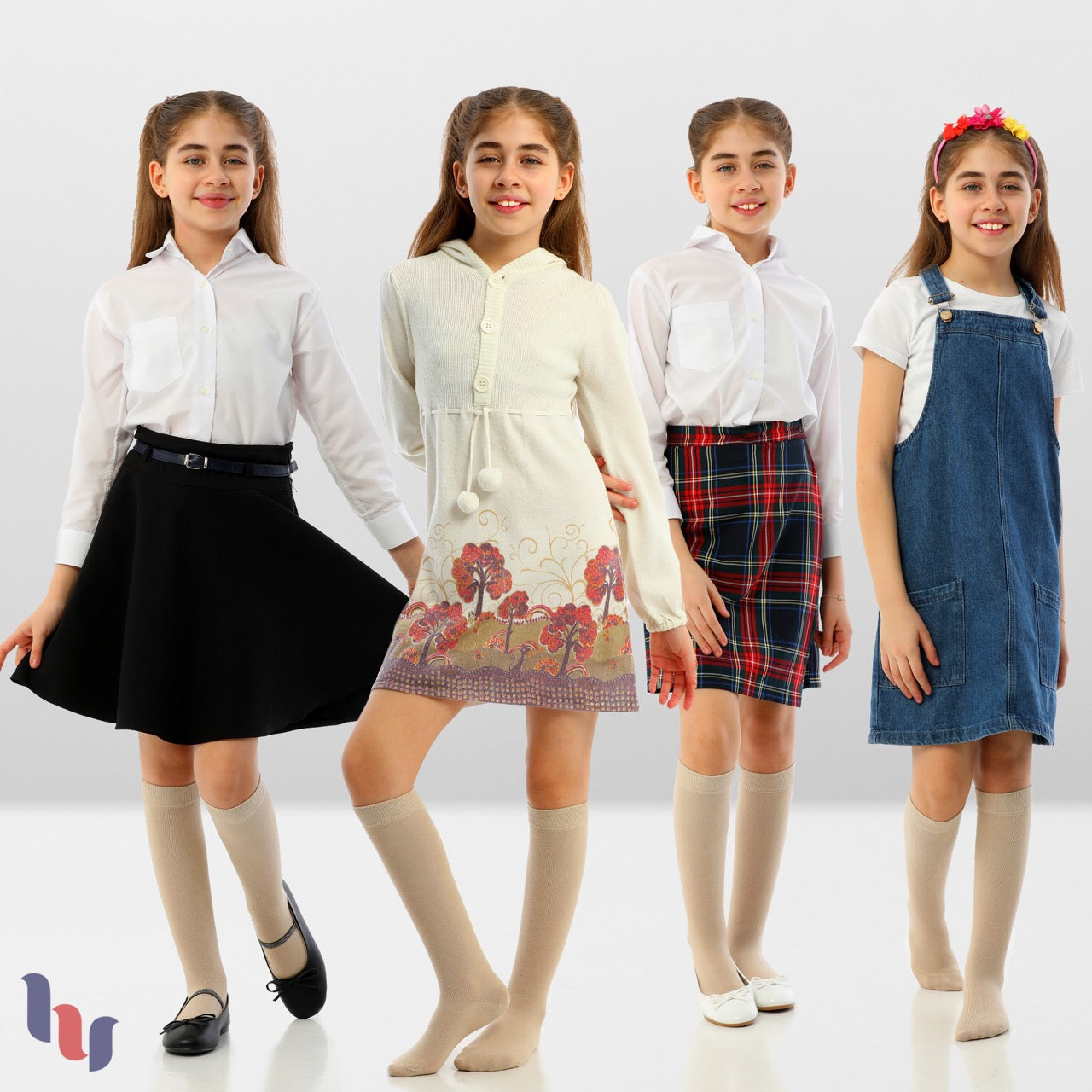 Kids' Bamboo School Knee-High Socks, 3 Pairs