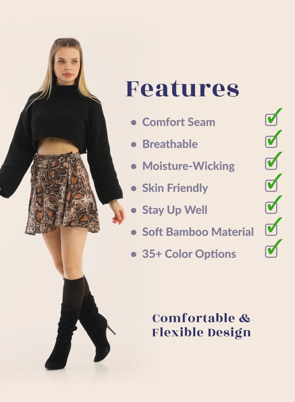 Knee-High Bamboo Dress Socks for Women, 4 Pairs