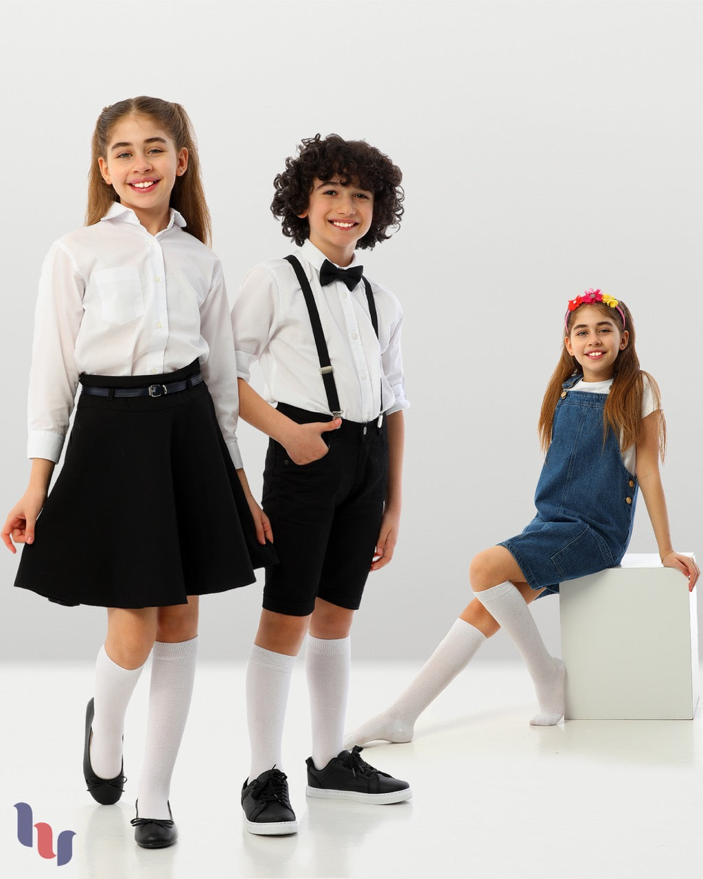 Kids' Bamboo School Knee-High Socks, 3 Pairs