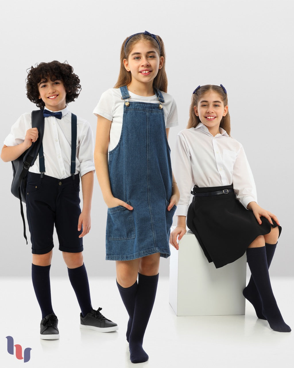 Kids' Bamboo School Knee-High Socks, 3 Pairs