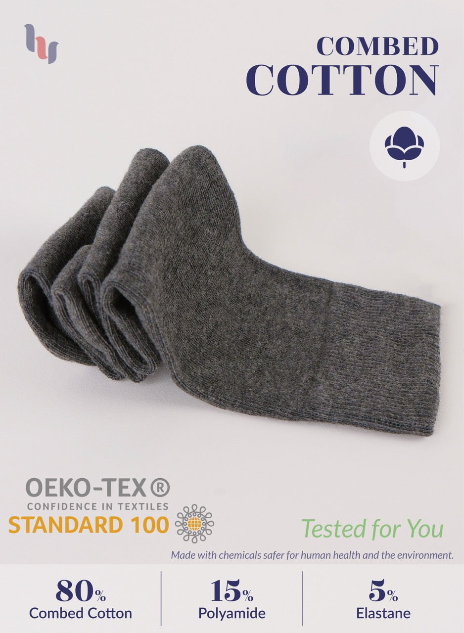 Kids' Plain Cotton Dress Knee-High Socks, 4 Pairs