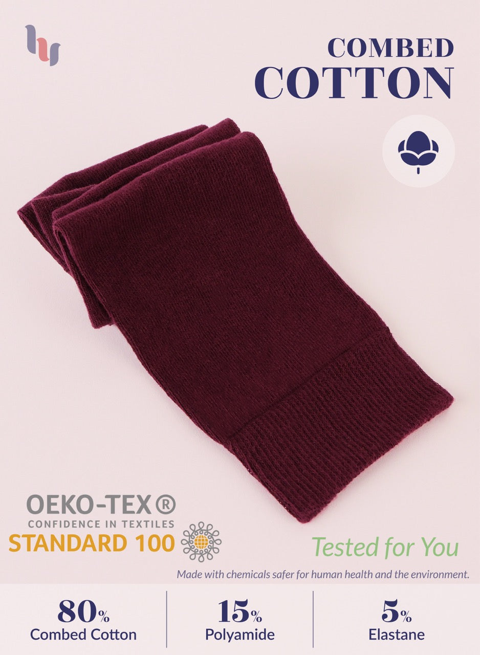 Kids' Plain Cotton Dress Knee-High Socks, 4 Pairs