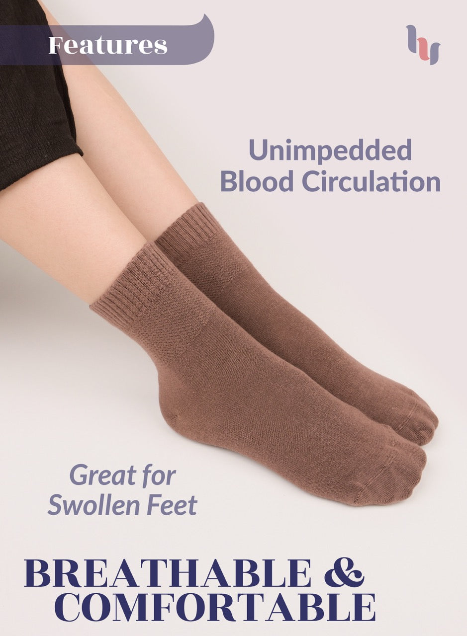 Lightweight Diabetic Bamboo Ankle Socks for Women, 4 Pairs