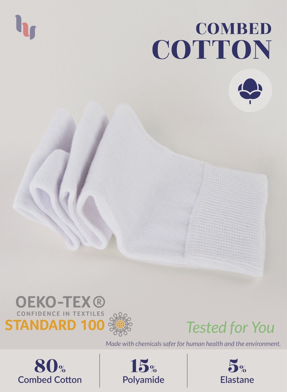 Kids' Plain Cotton Dress Knee-High Socks, 4 Pairs