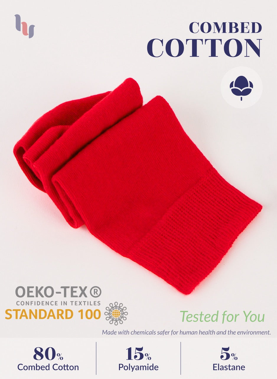 Kids' Plain Cotton Dress Knee-High Socks, 4 Pairs