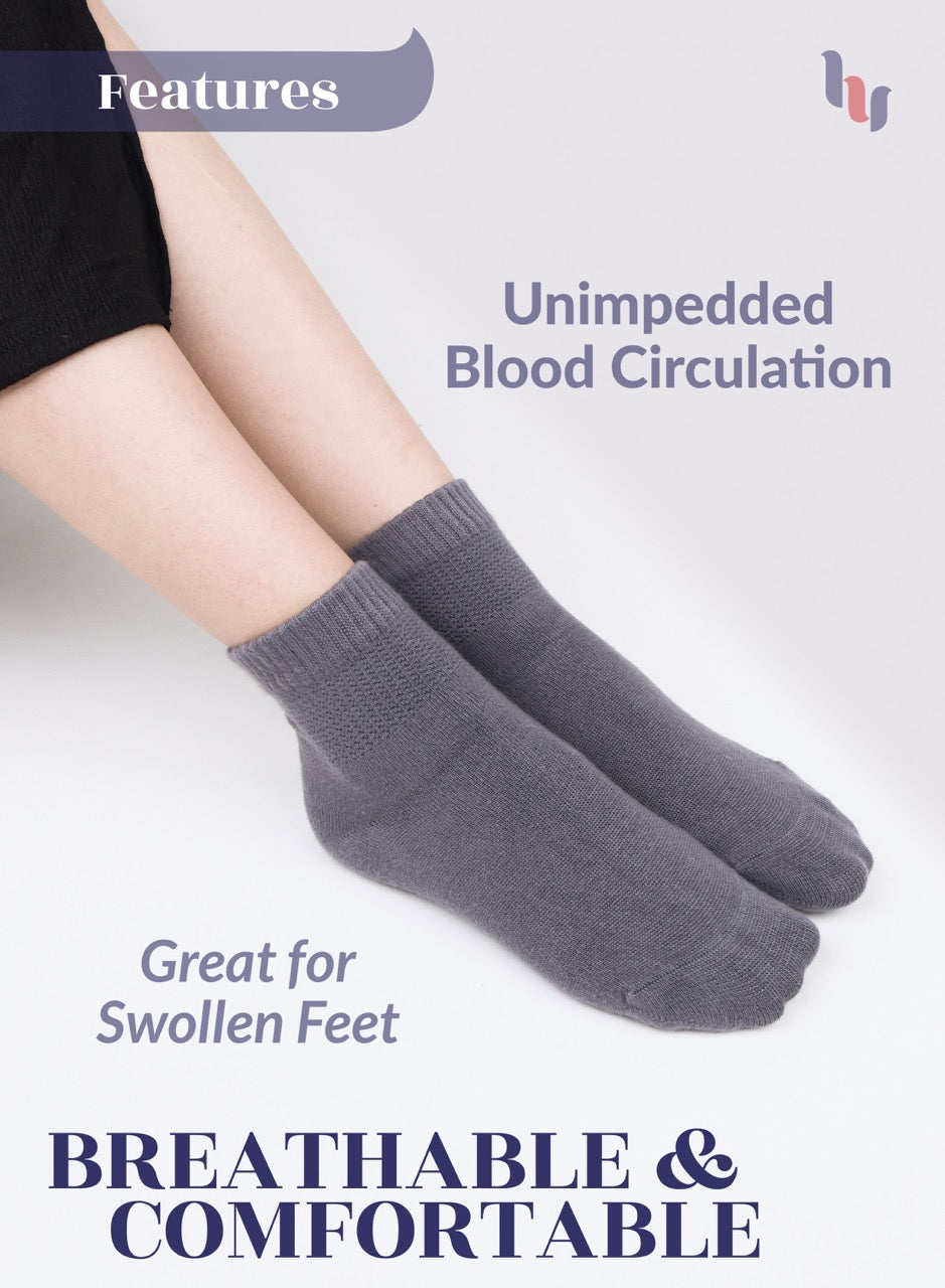 Lightweight Diabetic Bamboo Ankle Socks for Women, 4 Pairs