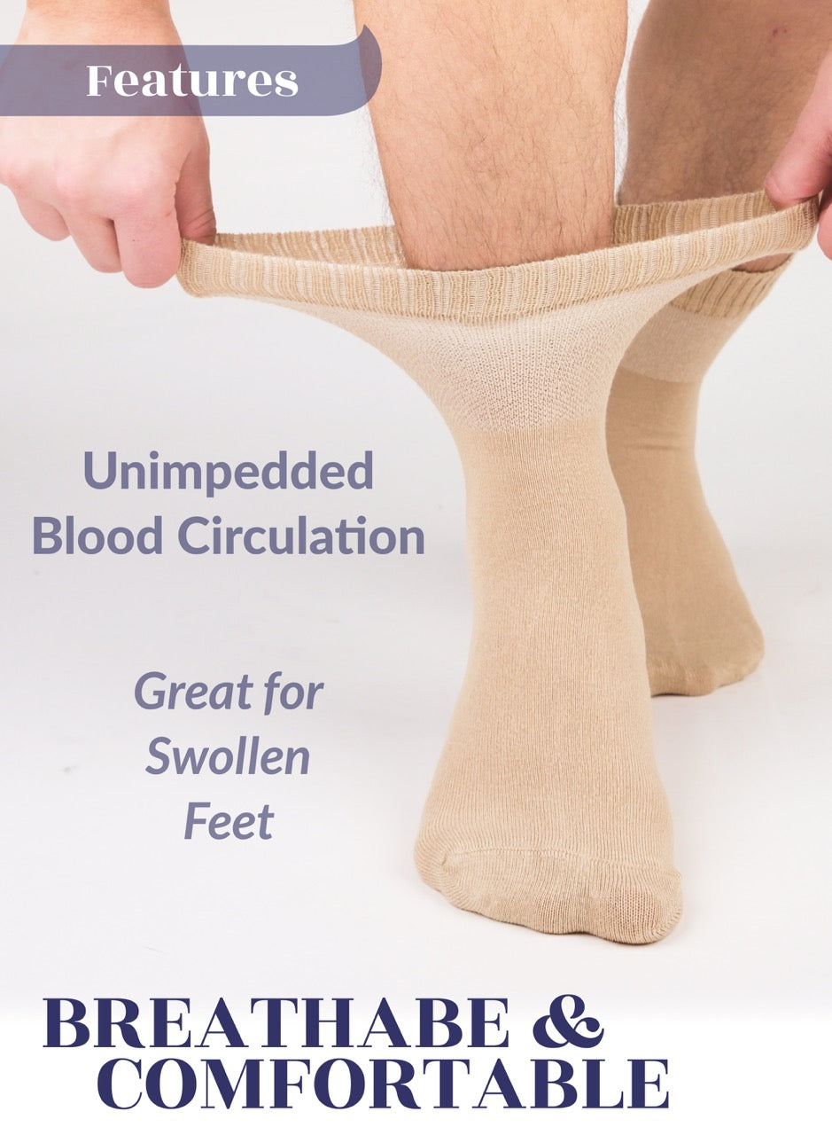 Men's Lightweight Bamboo Diabetic Ankle Socks, 4 Pairs