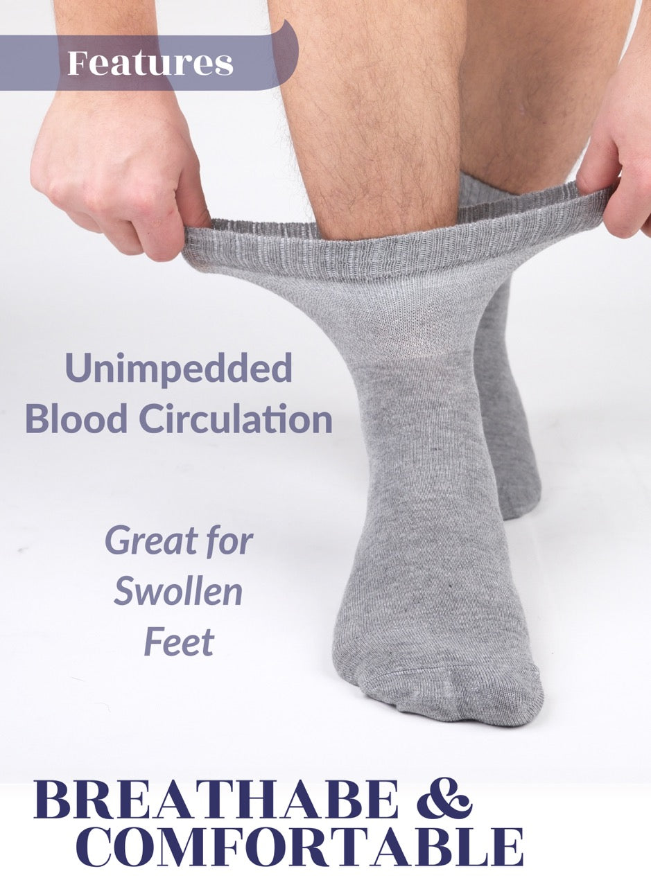 Men's Lightweight Bamboo Diabetic Ankle Socks, 4 Pairs