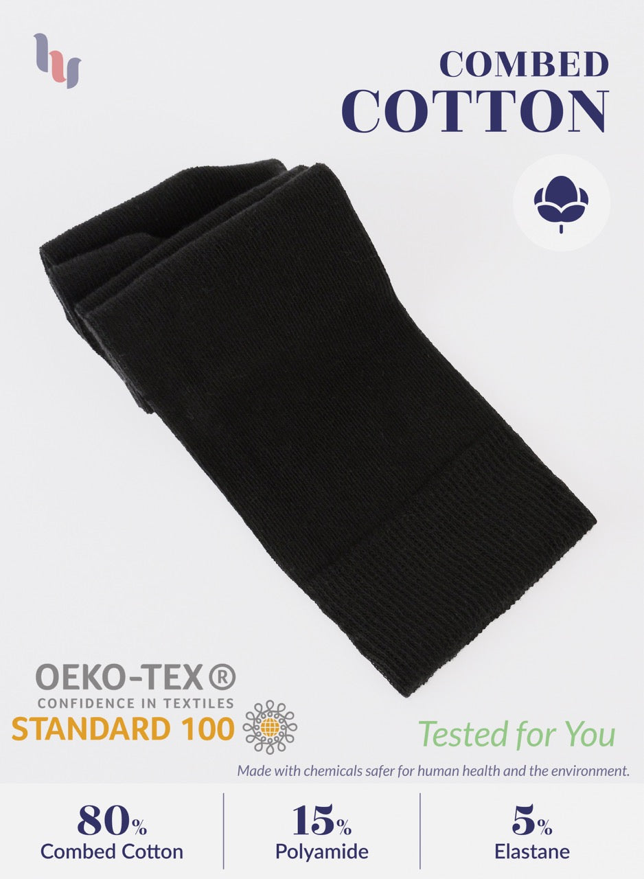 Kids' Plain Cotton Dress Knee-High Socks, 4 Pairs