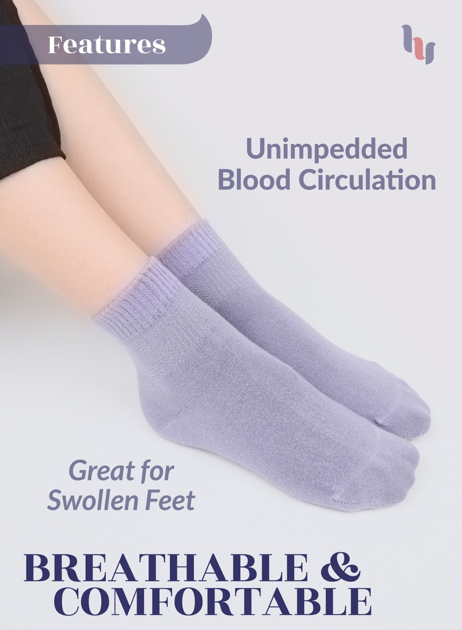 Lightweight Diabetic Bamboo Ankle Socks for Women, 4 Pairs