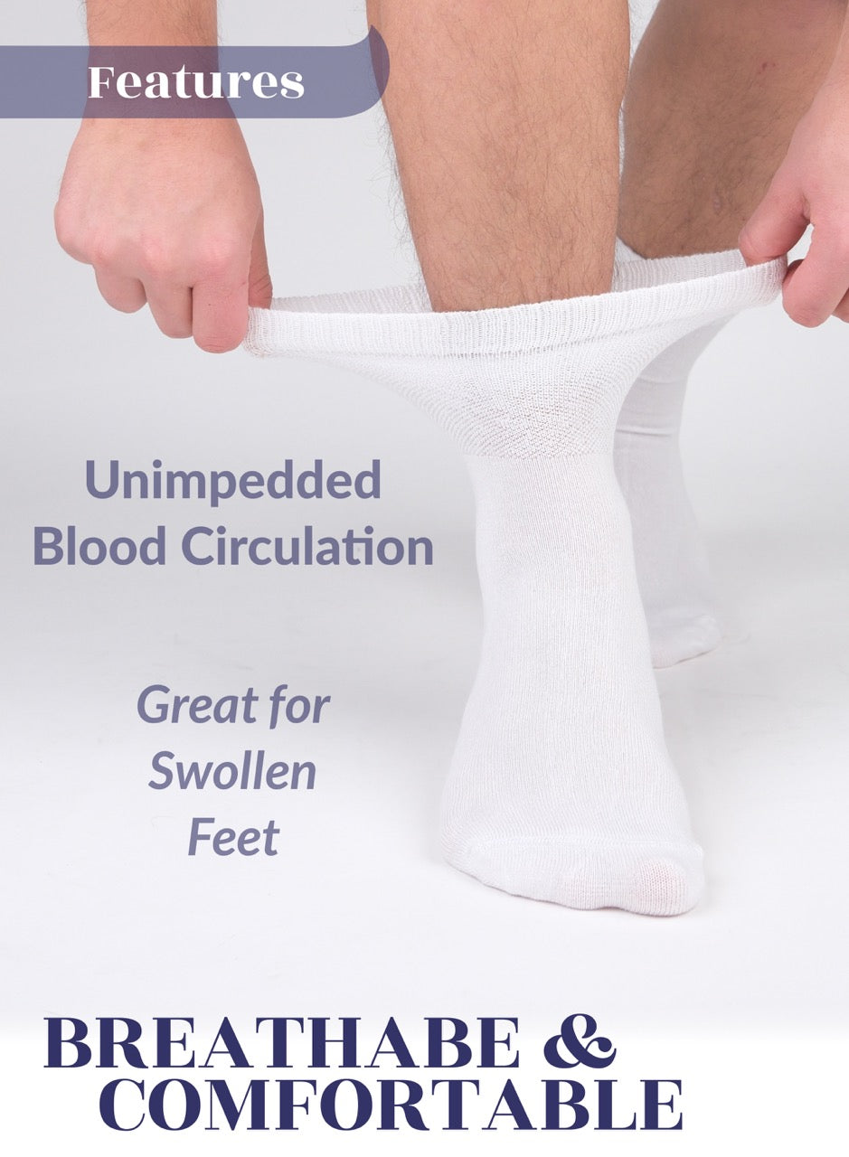 Men's Lightweight Bamboo Diabetic Ankle Socks, 4 Pairs