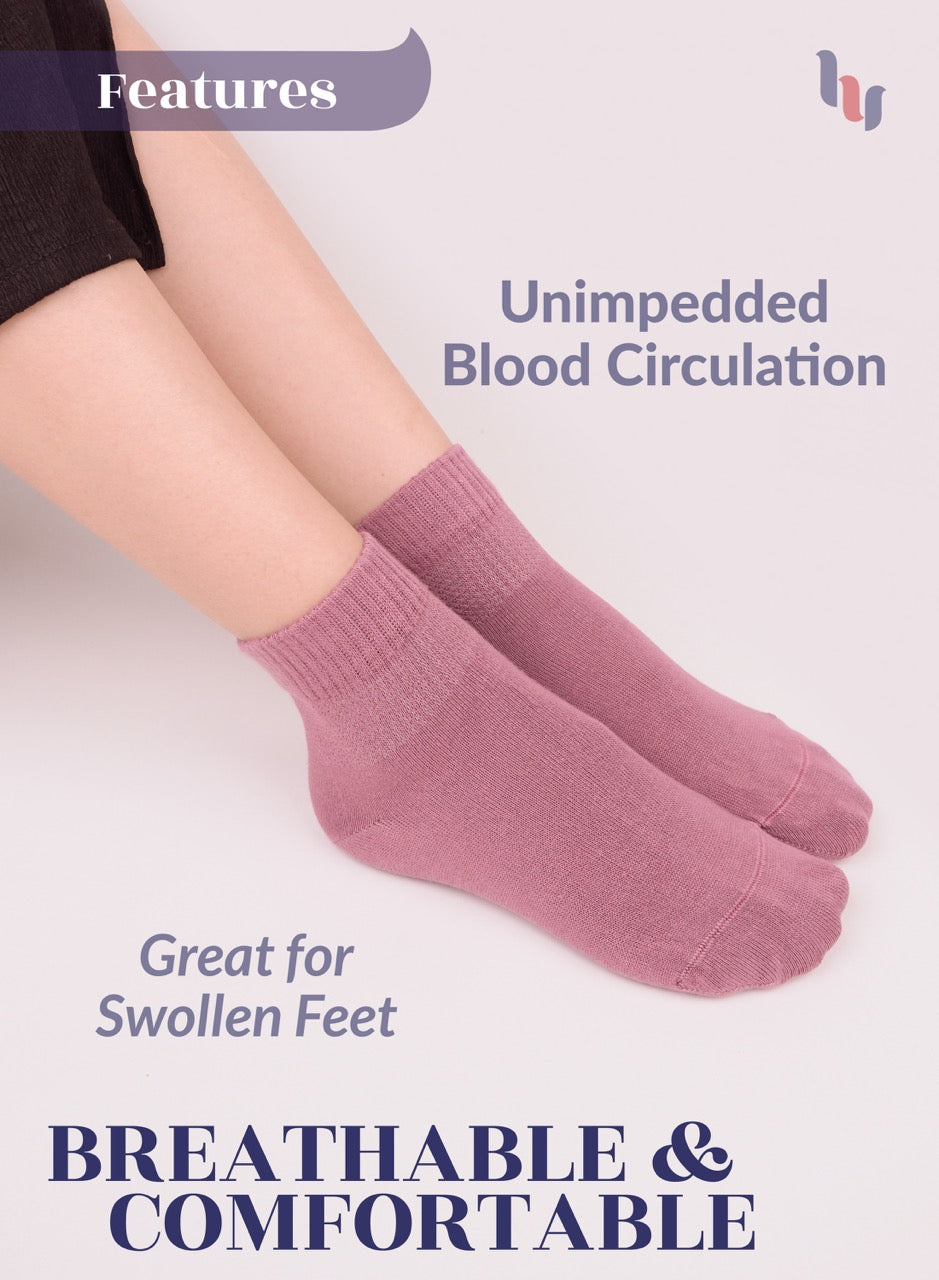 Lightweight Diabetic Bamboo Ankle Socks for Women, 4 Pairs