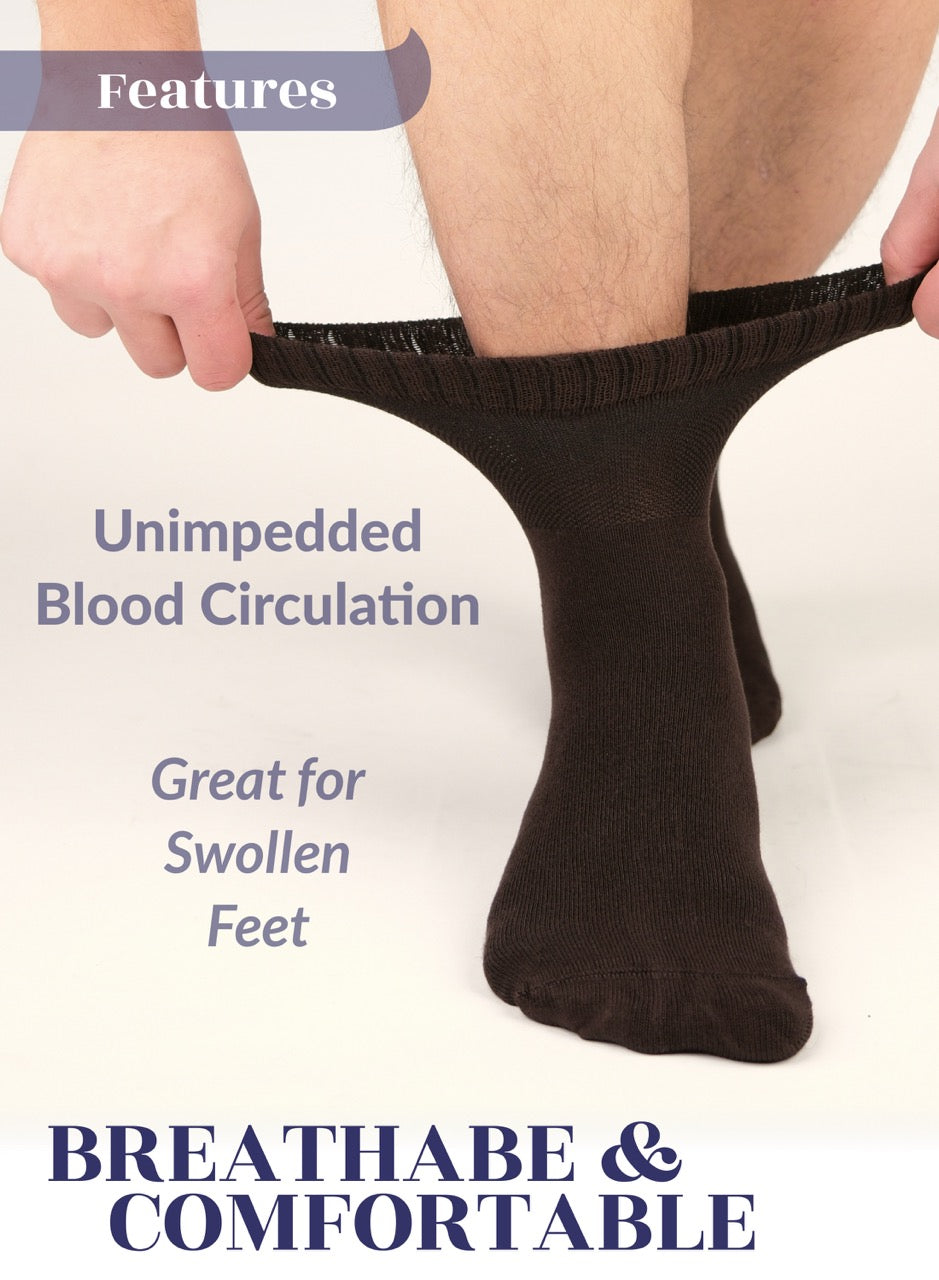 Men's Lightweight Bamboo Diabetic Ankle Socks, 4 Pairs