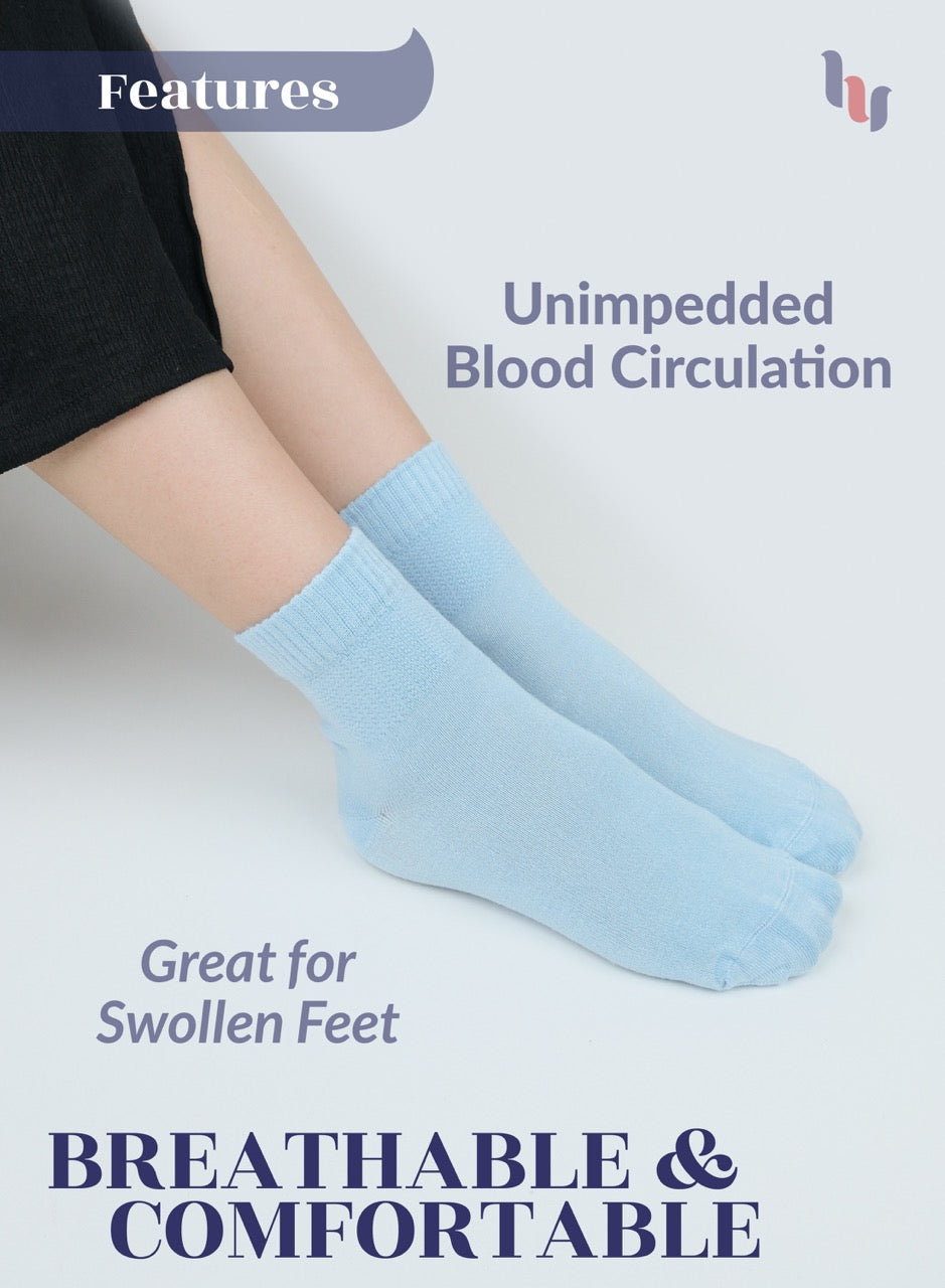 Lightweight Diabetic Bamboo Ankle Socks for Women, 4 Pairs