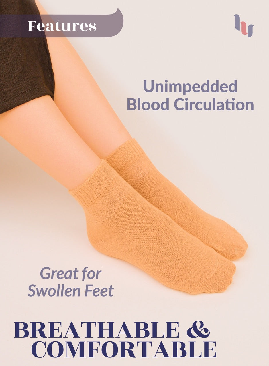 Lightweight Diabetic Bamboo Ankle Socks for Women, 4 Pairs