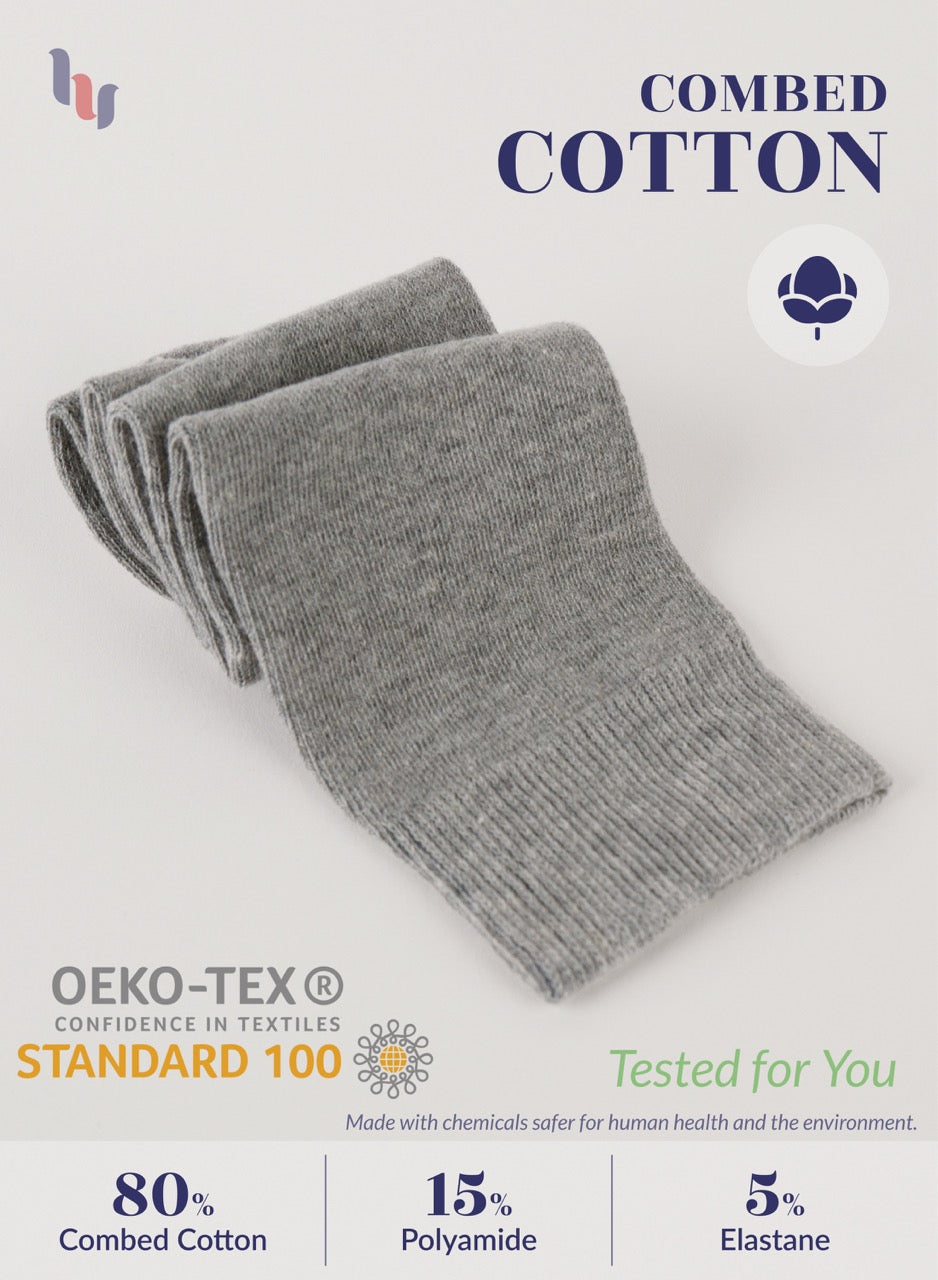 Kids' Plain Cotton Dress Knee-High Socks, 4 Pairs