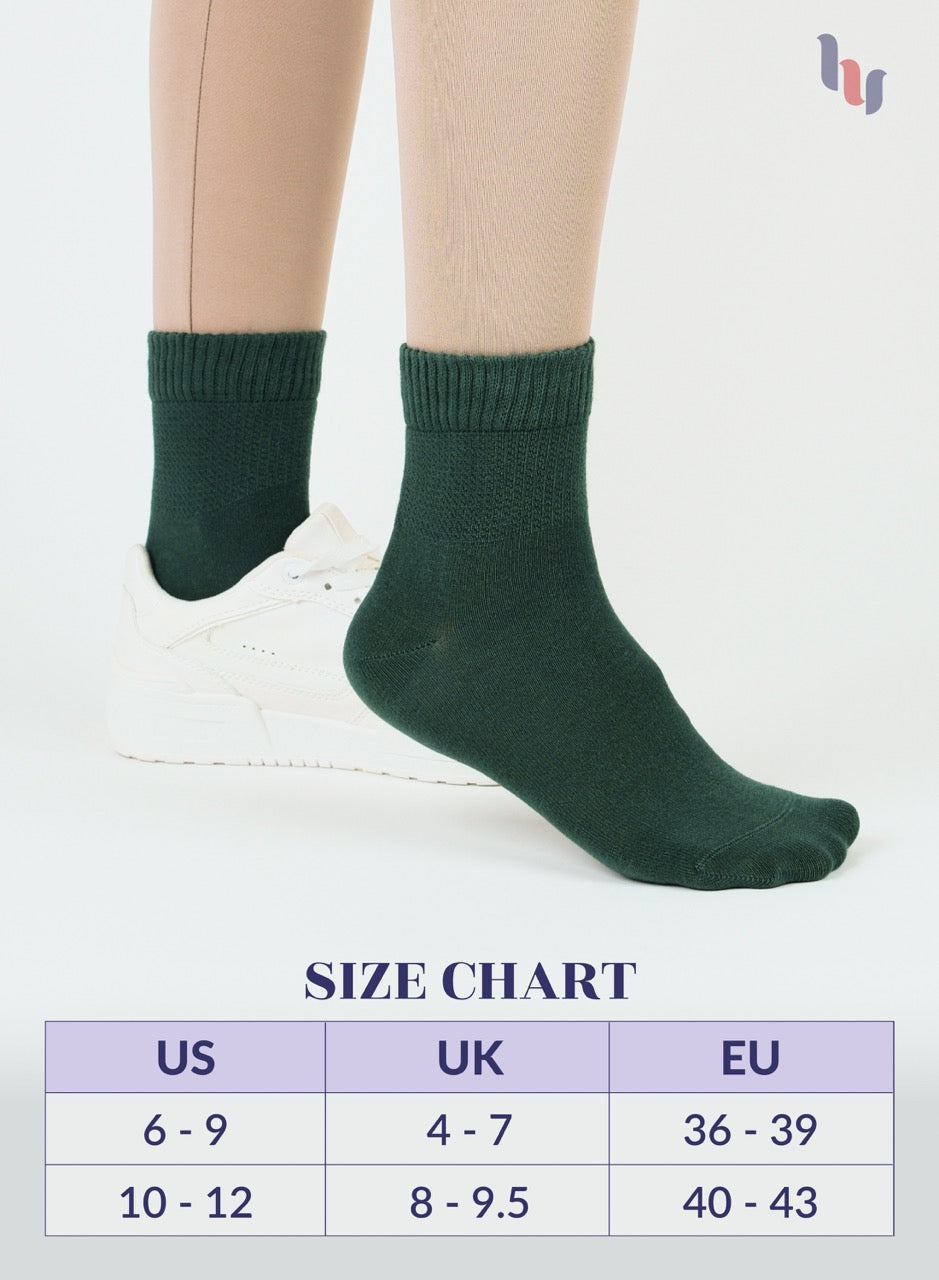 Lightweight Diabetic Bamboo Ankle Socks for Women, 4 Pairs