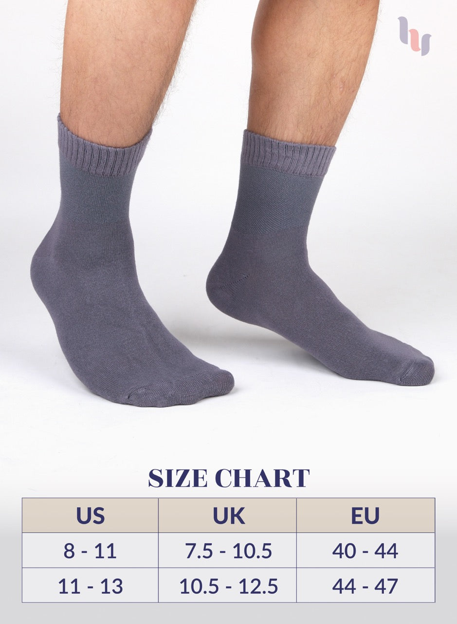 Men's Lightweight Bamboo Diabetic Ankle Socks, 4 Pairs