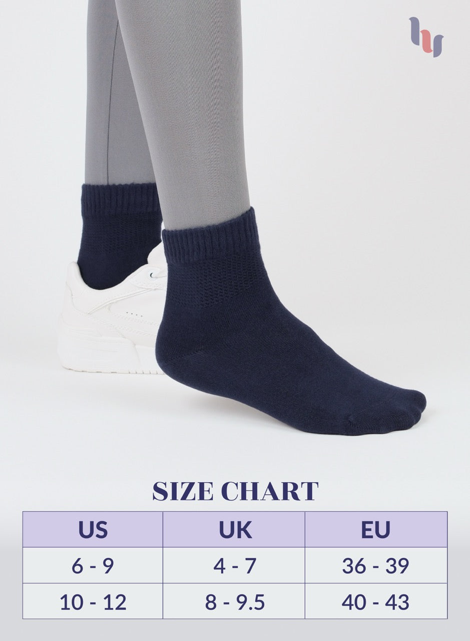 Lightweight Diabetic Bamboo Ankle Socks for Women, 4 Pairs