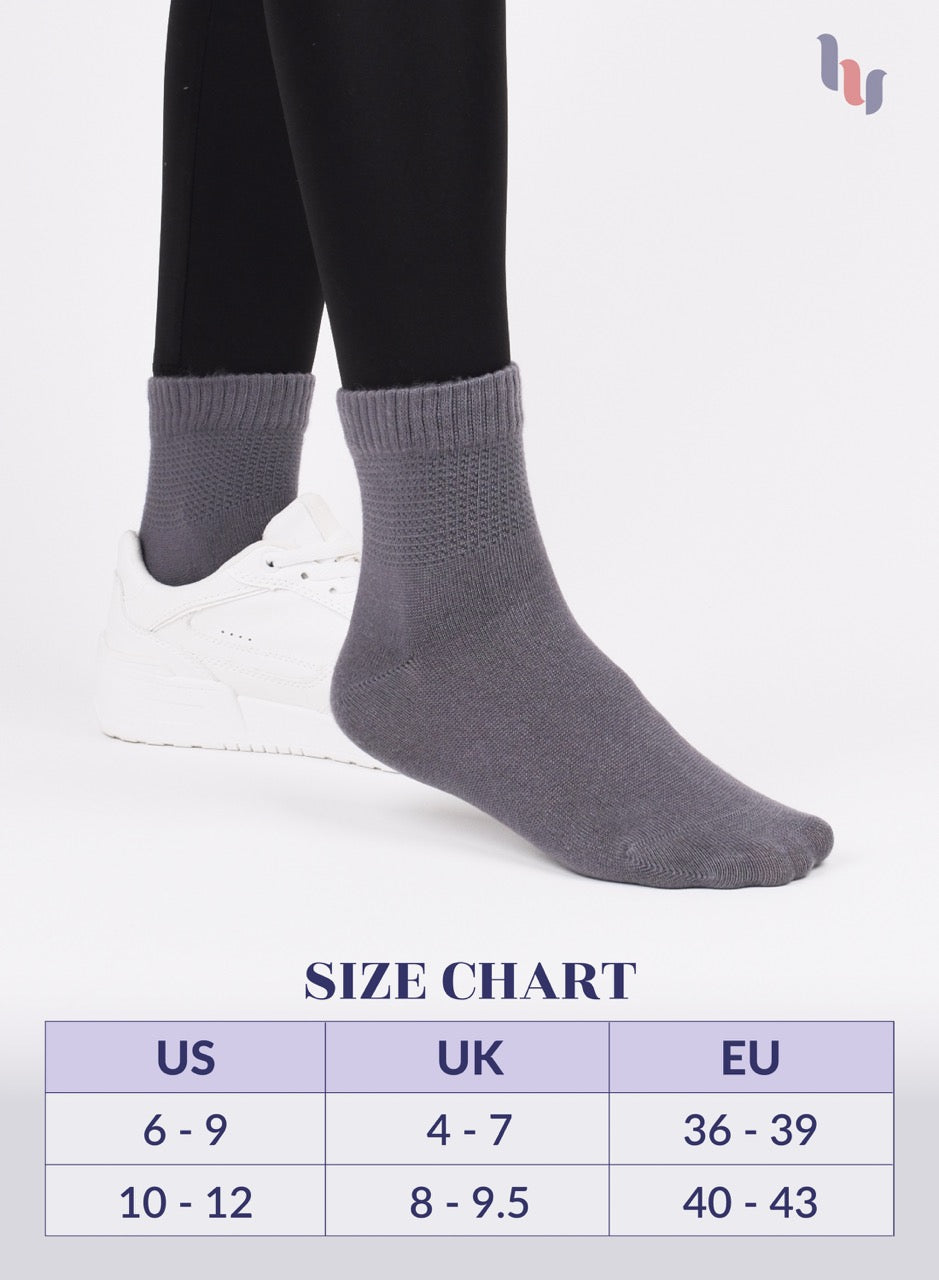 Lightweight Diabetic Bamboo Ankle Socks for Women, 4 Pairs