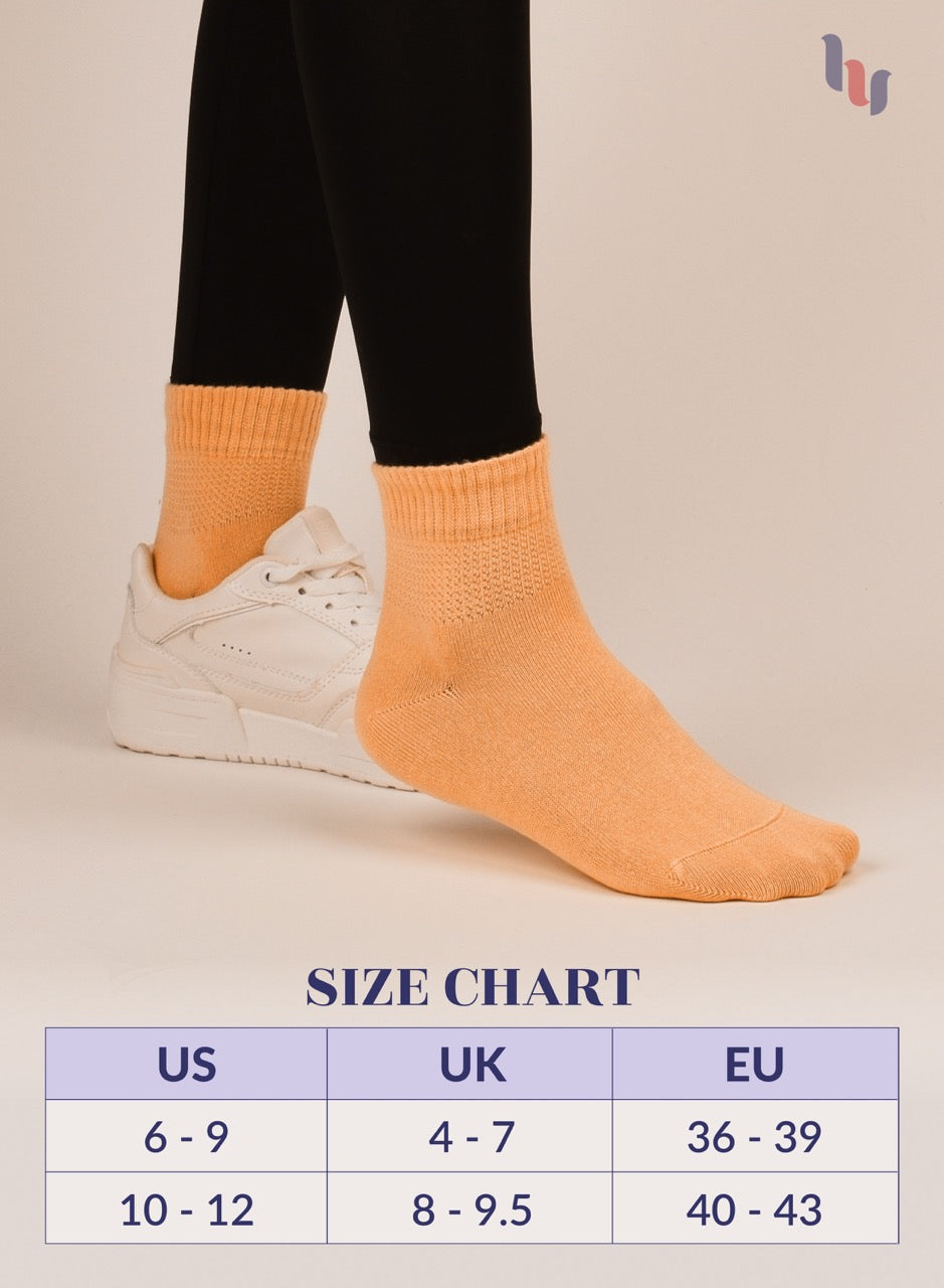 Lightweight Diabetic Bamboo Ankle Socks for Women, 4 Pairs