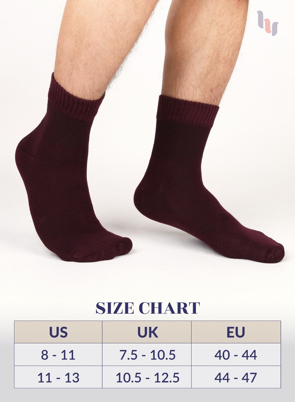 Men's Lightweight Bamboo Diabetic Ankle Socks, 4 Pairs