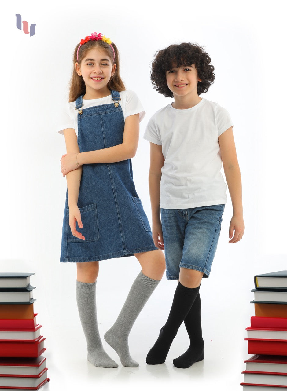 Kids' Bamboo School Knee-High Socks, 3 Pairs