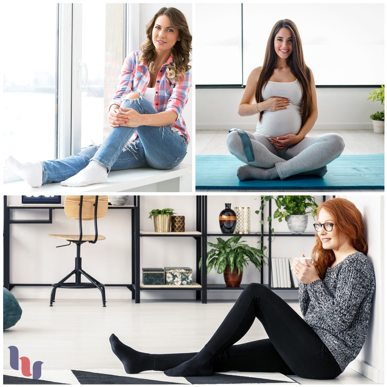 Bamboo Diabetic Crew Socks for Women, 3 Pairs