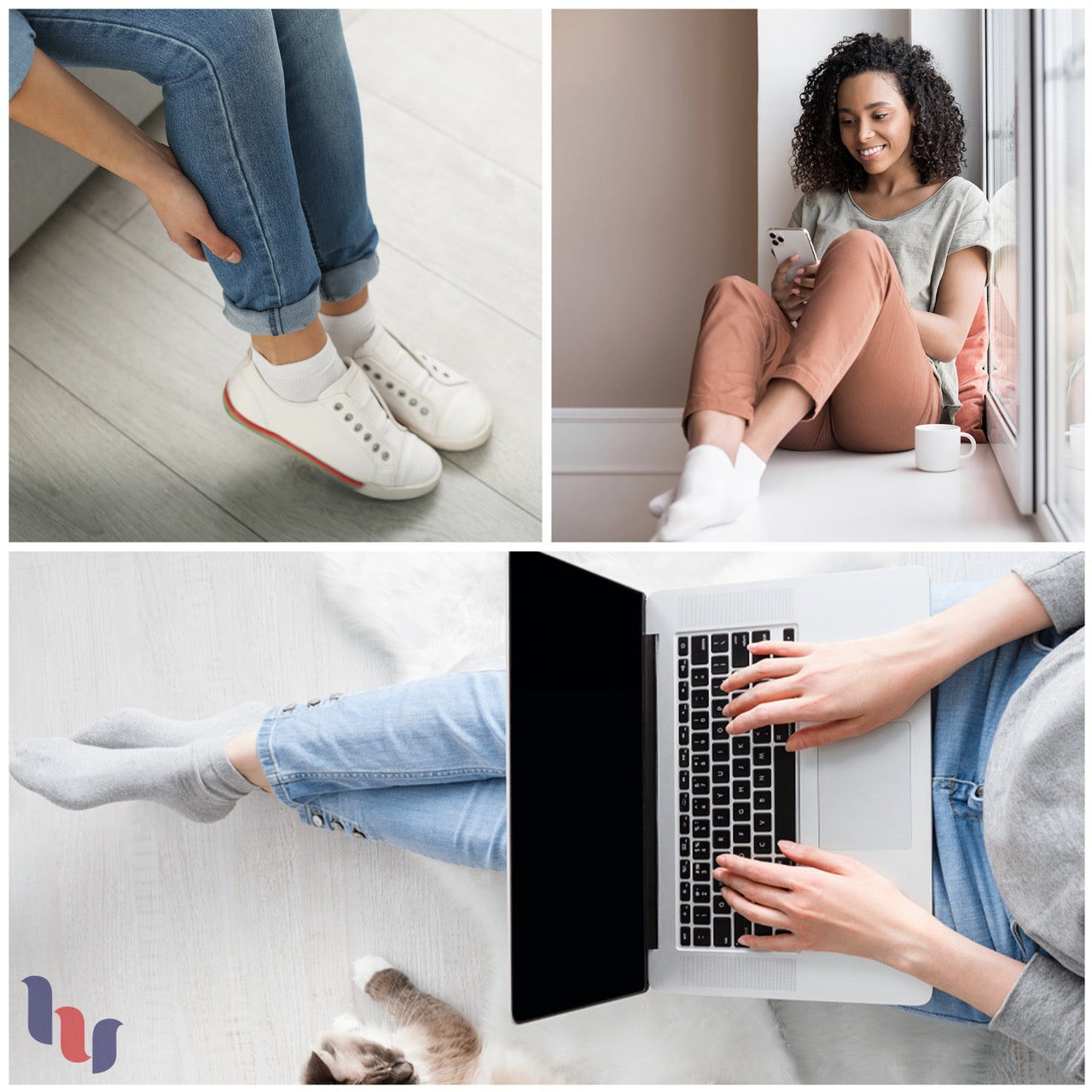 Women's Comfortable Diabetic Bamboo Ankle Socks for Swollen Legs, 3 Pairs