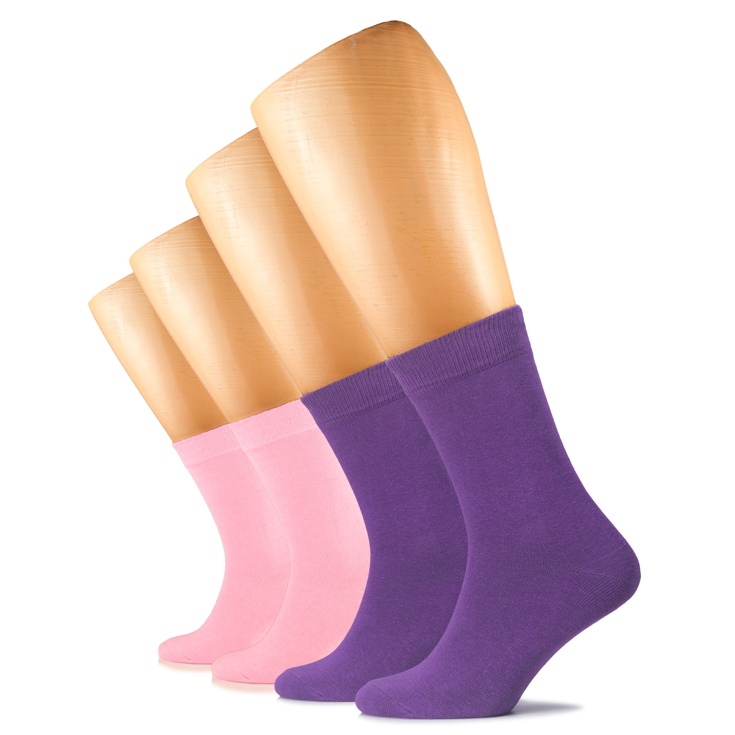 Casual Women's Cotton Dress Crew Socks, 4 Pairs